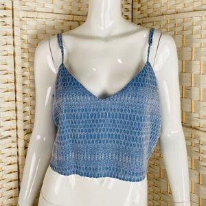 Mara Hoffman Womens Blue Crop Top, XL.
